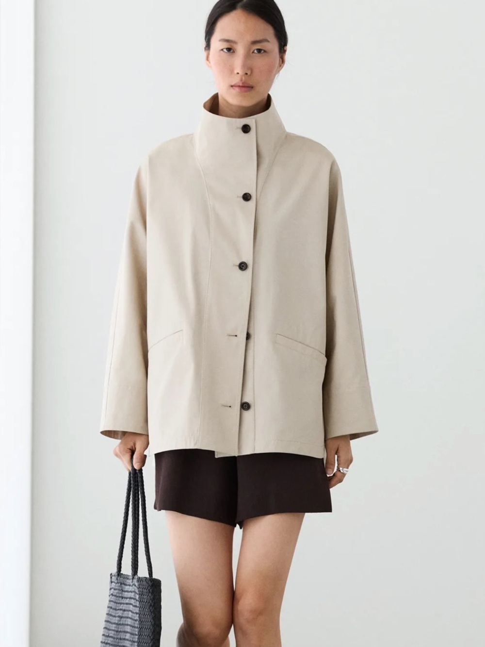 Massimo Dutti NWT JACKET WITH HIGH COLLAR DETAIL 6731/976
